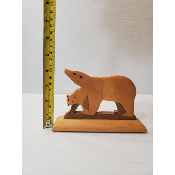 Wooden Toy bear- Carved Wooden bear - Wooden bear Figurine - Wild Animal… - Picture 9 of 10
